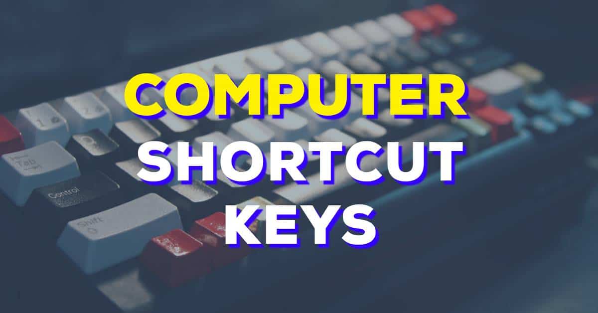 Computer Shortcut Keys हिंदी में