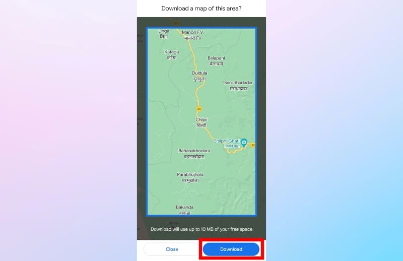 Google Maps Offline कैसे डाउनलोड और उपयोग करें? - Step 5