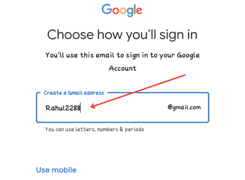 ईमेल आईडी कैसे बनाएं - स्टेप 8