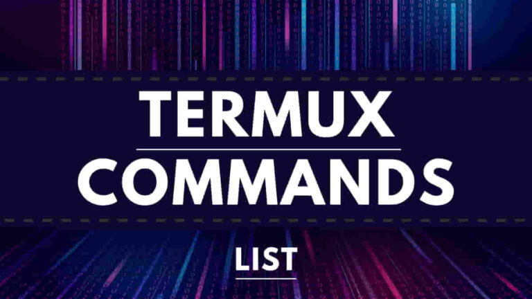 Termux Commands List - टर्मक्स कमांड लिस्ट